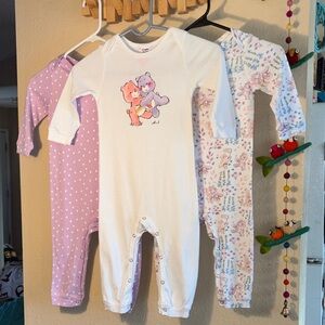 EUC CARE BEARS PATPAT 18-24 month long sleeve snap onesies adorable set of th